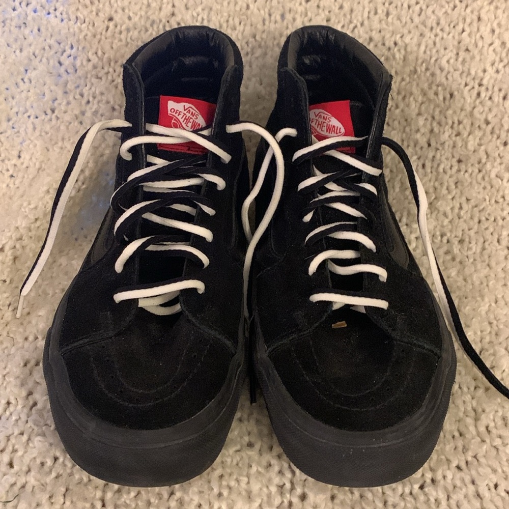 Vans unisex high top black suede  sneakers, women’s size 8.5 or men’s 7.